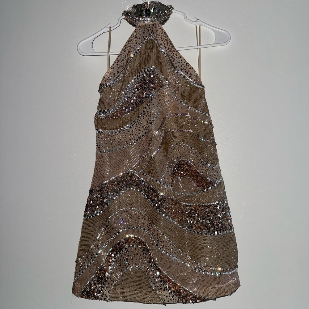 Retrofete Buffie Embroidered Dress in champagne - Picture 4 of 6